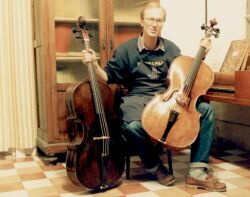 Repairing a 16th century cello piccolo, and a 17th century Eberle